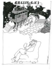 Anno 1994 Vignetta pubblicitaria Grafica di Elisabetta Botti